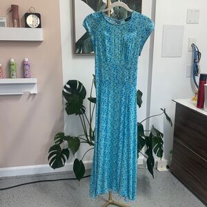 AFRM Sky Blue Floral Maxi Dress